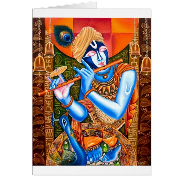 KRISHNA L'ABRÉGÉ SUR INDIEN DE JOUEUR DE CANNELURE (Devant)