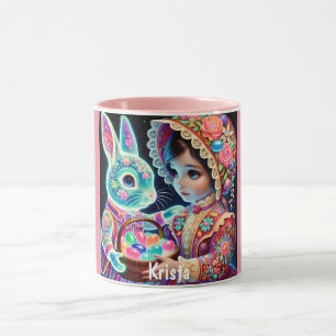 KRISTA ~ Vintage OEufs de filles lapin~ Mug