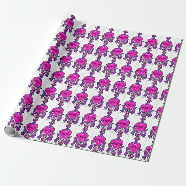 Kristy WraptnLuv™ Nom Papier cadeau - LUVYBZ® (Déroulé)