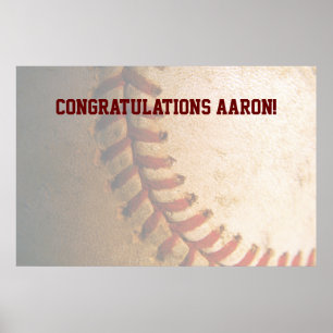 KRW Baseball Bar Mitzvah Autograph Poster Keepsaké