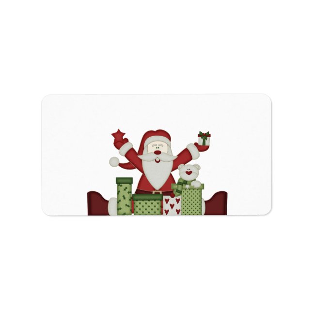 KRW Happy Père Noël Holiday Medium Blank Étiquette (Devant)