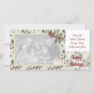 KRW Holly Frame Custom Holiday Carte photo