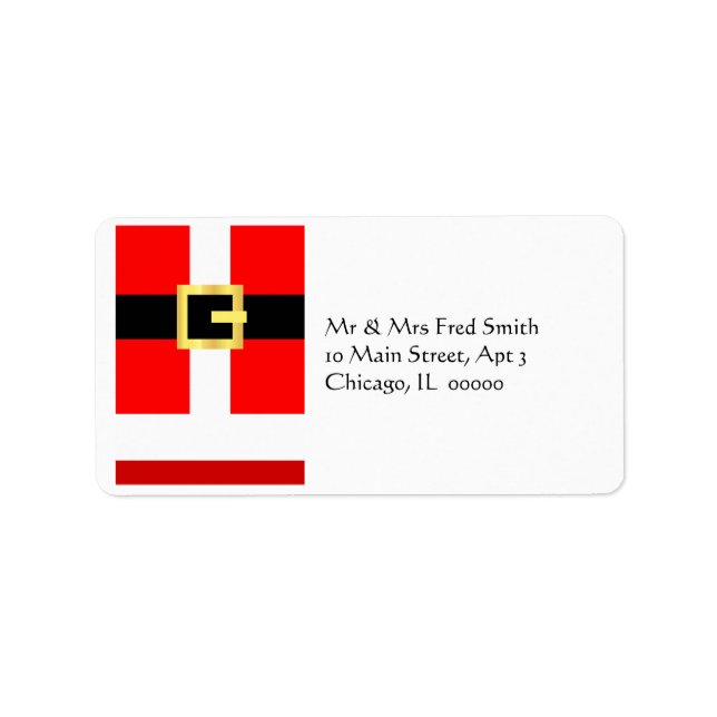 KRW Père Noël Suit Étiquette de adresse de Noël (Devant)