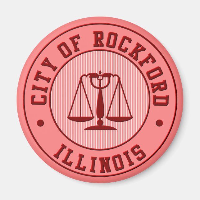 KRW Rockford Peach Baseball Team Magnet (Devant)