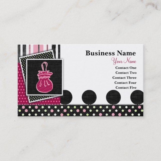 Krystal Chic Pink Carte de visite de poche (Devant)