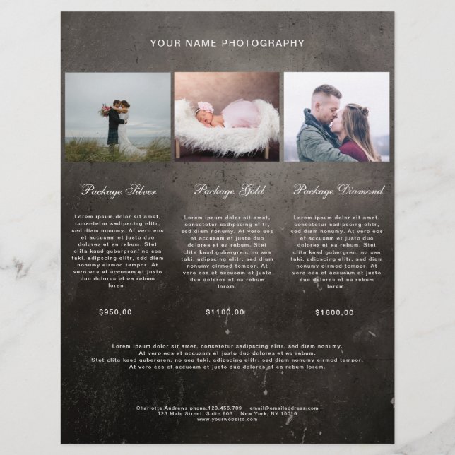 Kundenspezifisch Black Foto Preisliste (Devant)