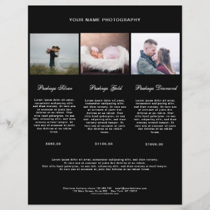 Kundenspezifisch Modern Simpel Foto Preisliste