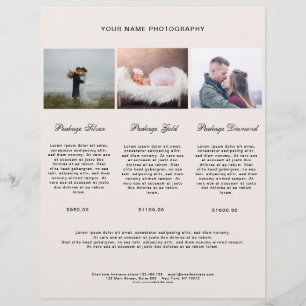 Kundenspezifisch Modern Simpel Foto Preisliste