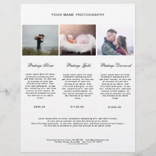 Kundenspezifisch Modern Simpel Foto Preisliste