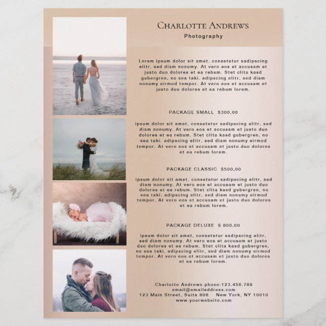 Kundenspezifischer Foto PreisListen Flyer (Devant)