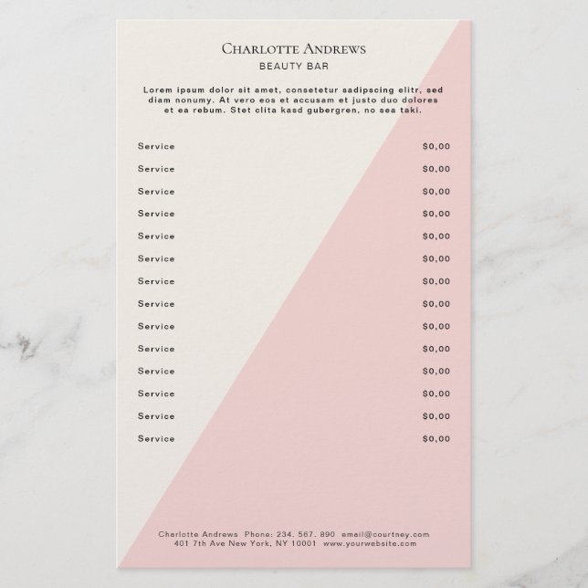 Kundenspezifischer Preishear Salon Flyer (Devant)