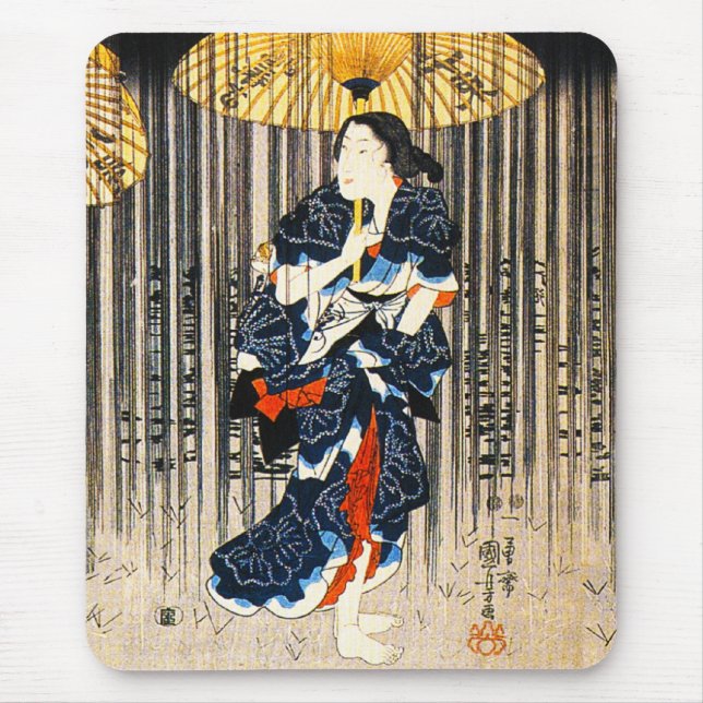 Kuniyoshi trois femmes avec le tapis de souris de (Devant)