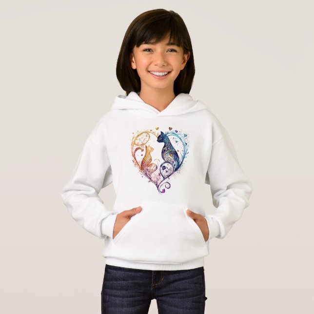 Kuraudea un mignon chat d'amour fleuri en forme de (Devant entier)
