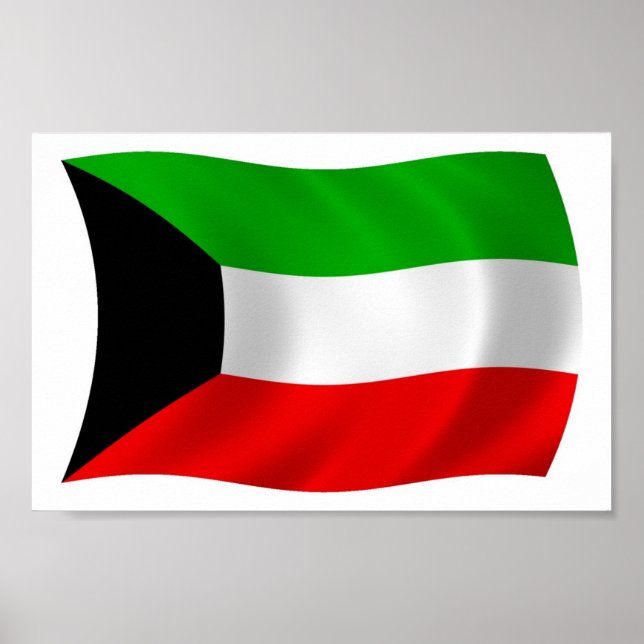 Kuwait Flag Poster Print (Devant)