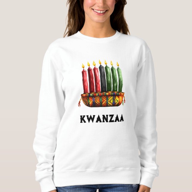 Kwanza Kinara, Sept bougies" Sweatshirt féminine (Devant)