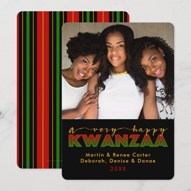 Kwanzaa | Un très heureux Carte photo Kwanzaa (Devant / Derrière)