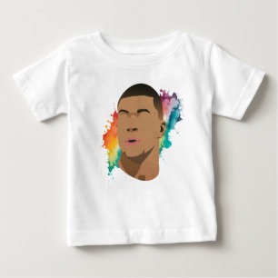 Kylian Mbappe Aquarelle arc-en-ciel T-shirt enfant