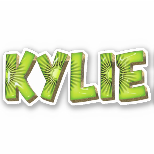 Kylie Nom Autocollant Stickers Conception Kiwi (Devant)
