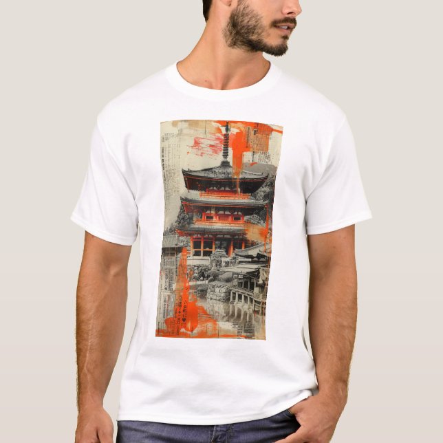 Kyoto Fusion - T-shirt d'art traditionnel japonais (Devant)