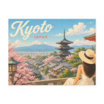 Kyoto - Japon La Dame au Chapeau Carte Postale de 