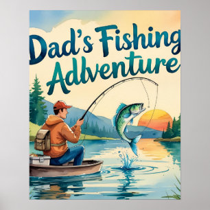 L’aventure de papa de pêche Poster d’art numérique