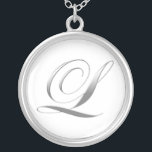 L collier de pendentif de monogramme<br><div class="desc">Monogramme argenté élégant L collier de pendentif.</div>