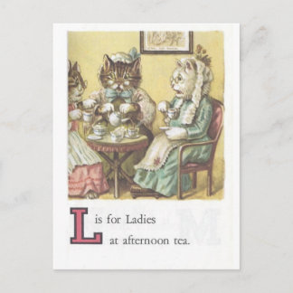 L est pour carte postale pour dames