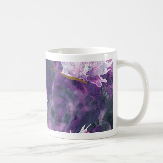 L est pour la tasse lilas d'art d'alphabet (Droite)