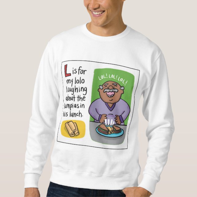 L est pour Lumpia Adult Crewneck Sweatshirt (Devant)