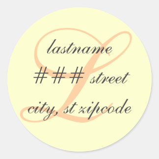 L étiquette d'adresse de retour monogramme