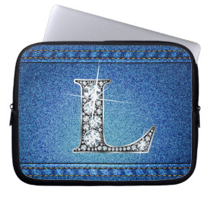 L Faux "Diamond" Denim Stitch Sac électronique