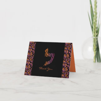L Lamed Bar Bat mitzvah Carte de remerciements