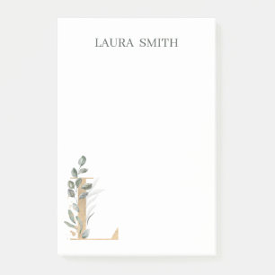 L Monogramme Floral Notes post-it personnalisées