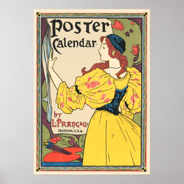 L PRANG & CO Magazine Poster Calendar Louis Rhead (Devant)