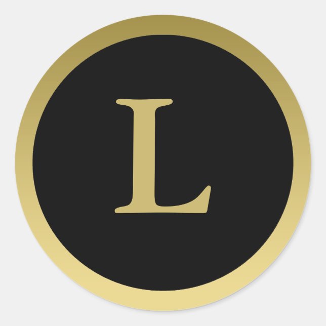 L :: Stickers Monogram L Elegant Gold et Black (Devant)