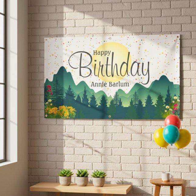 La bannière d'anniversaire "Mountain Escape" (The "Mountain Escape" Birthday Banner)
