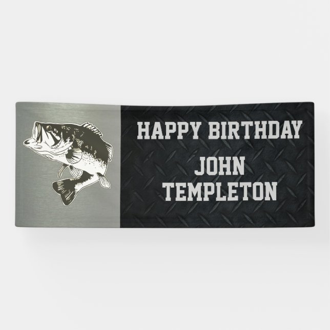 La bannière des hommes de pêche au bar de joyeux (Horizontal)