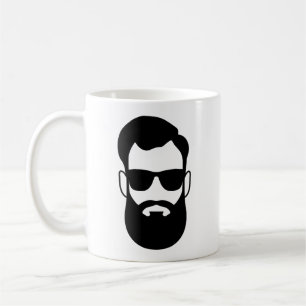 La barbe de l'homme et la tasse de lunettes de