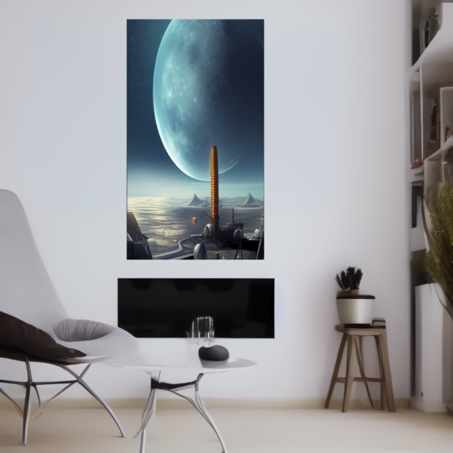 La base d'un monde alien | AI Art Poster (Créateur téléchargé)