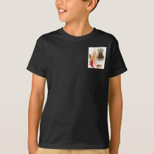 La beauté de l'enfant et le T-shirt noir de la bêt