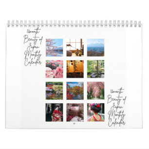La beauté du Japon Calendrier 12 mois 2025