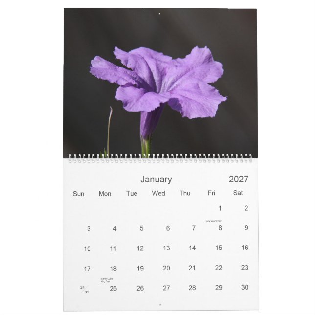 La beauté d'un jardin, calendrier de 2014 fleurs (Jan 2027)