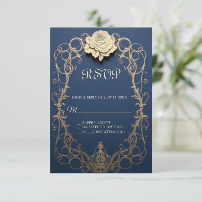 La beauté et la bête douce 16 carte RSVP (Debout devant)