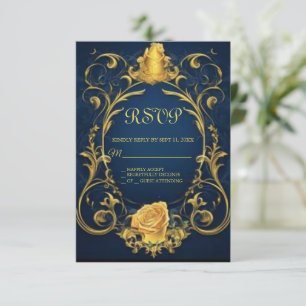 La beauté et la bête douce 16 carte RSVP