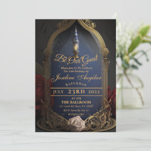 La beauté et la bête douce 16 Invitations