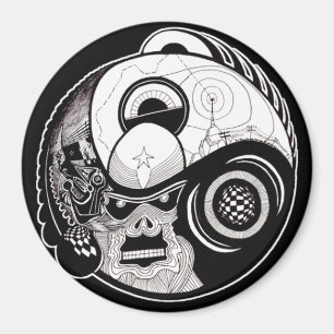 "La bête dans" Mandala Magnet