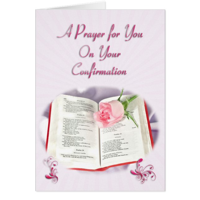 La Bible et la prière rose pour la confirmation (Devant)