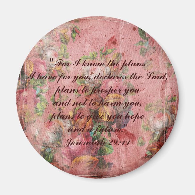 La Bible Jérémie 29:11 aimant (Devant)