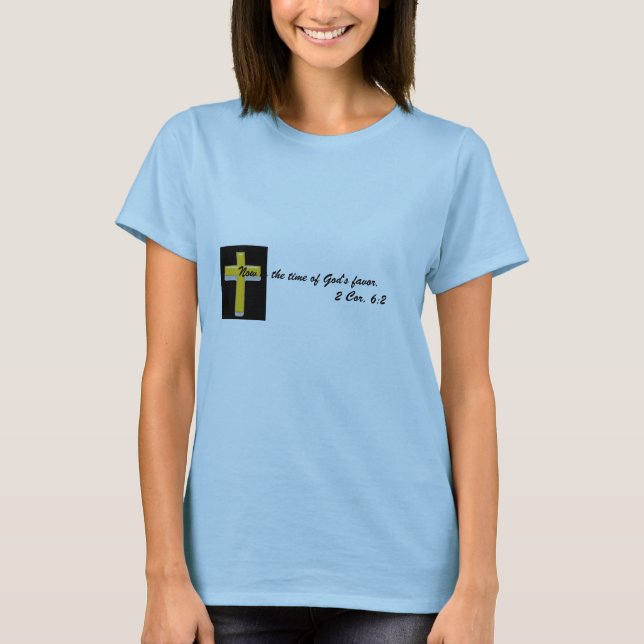 La Bible préférée de Dieu / Croix du T-shirt fémin (Devant)