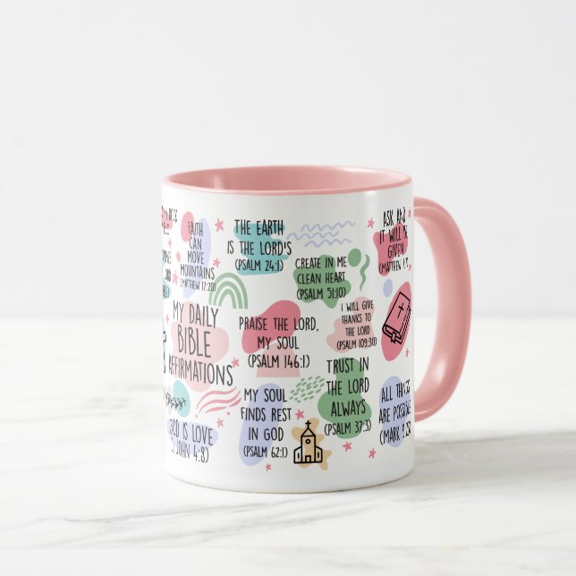 La Bible Verse Affirmations Mug (Devant droit)
